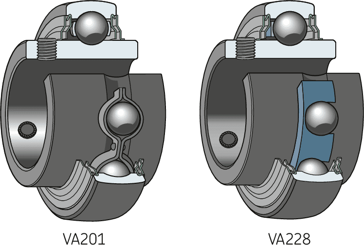 Insert bearings and ball bearing units for high temperature applications