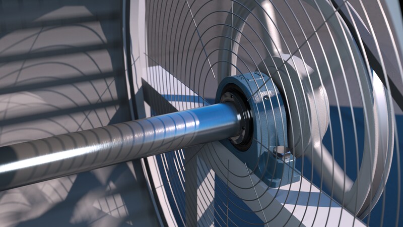 SKF ConCentra roller bearing units in a fan