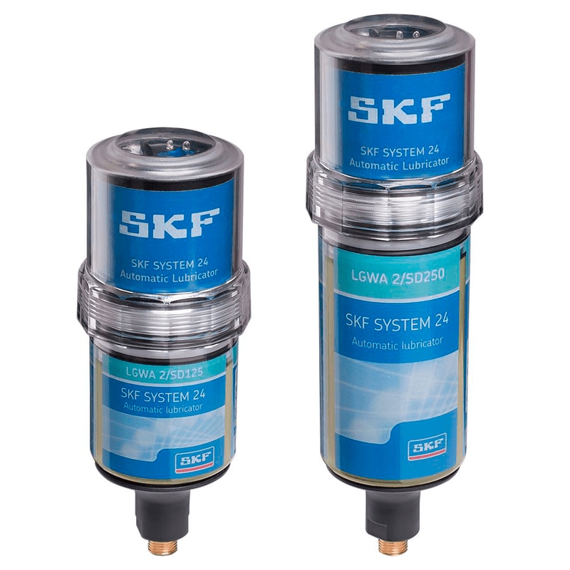 Jednopunktowa elektromechaniczna automatyczna smarownica SKF SYSTEM 24 serii TLSD Jednopunktowa elektromechaniczna automatyczna smarownica SKF SYSTEM 24 serii TLSD