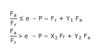 Equivalent dynamic load (back-to-back or face-to-face)