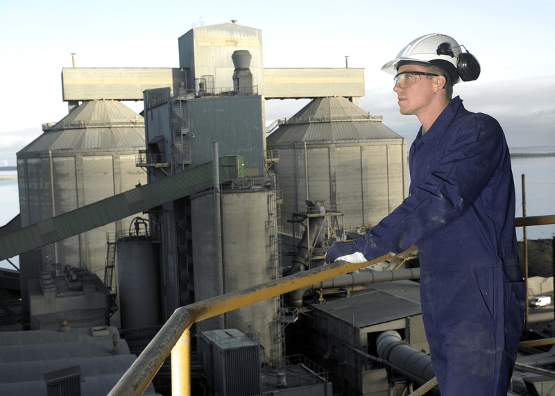 SKF technician in a cement plant