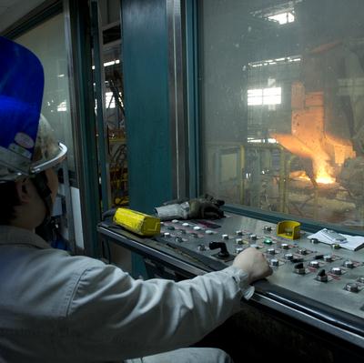 Slab caster control room