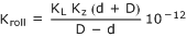 Kroll Rolling element constant Kroll Rolling element constant