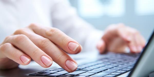 Hands on computer keyoard