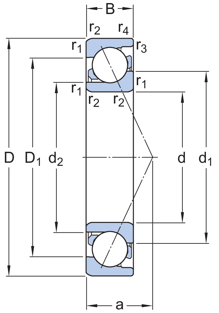 Angular contact ball bearings, single row 7304 ACCBM