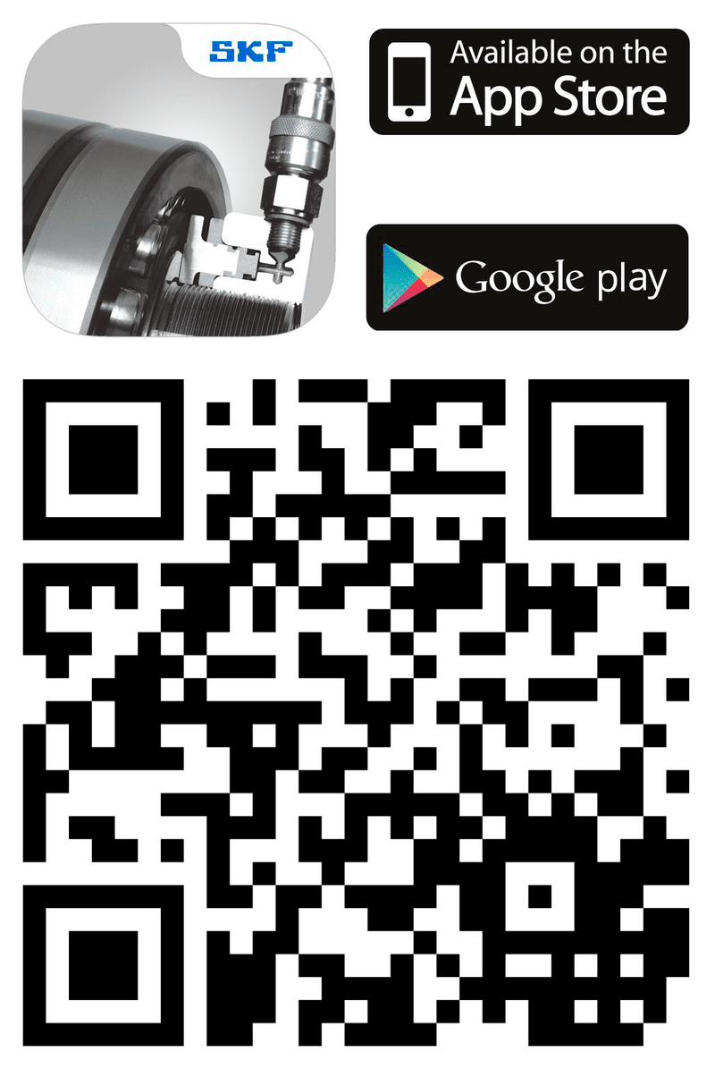 Code QR de la méthode d'enfoncement axial SKF Icône et code QR de la méthode d'enfoncement axial SKF