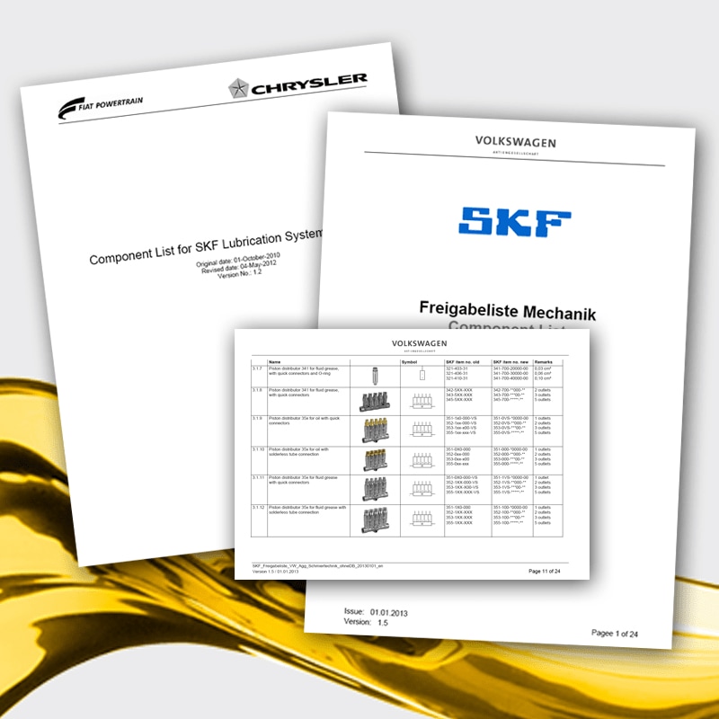 Download specifications of the automotive industry for SKF Lubrication Systems Download specifications of the automotive industry for SKF Lubrication Systems
