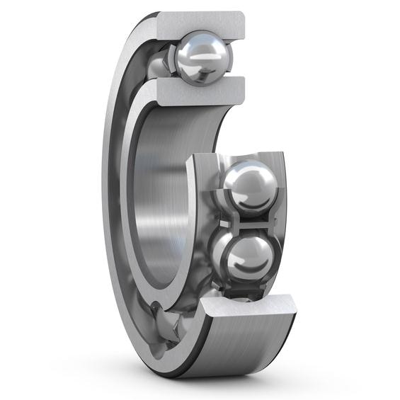 Deep groove ball bearings with filling slots