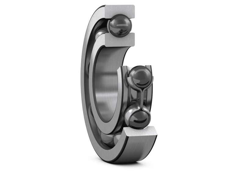 Hybrid deep groove ball bearing