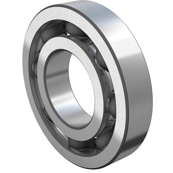 Open deep groove ball bearing with steel cage