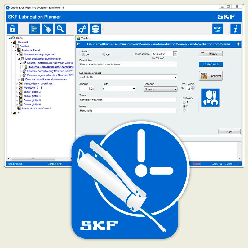 Software SKF Lubrication Planner