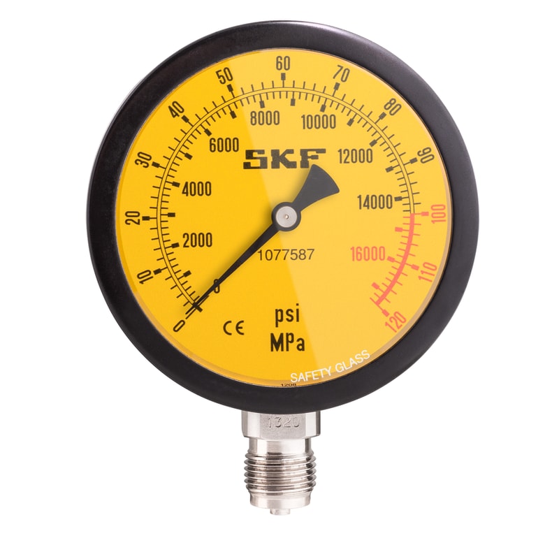 1077587<br>SKF Pressure Gauge 0 - 100 MPa (0 - 14,500 psi) dia 110 mm (4.3 in)