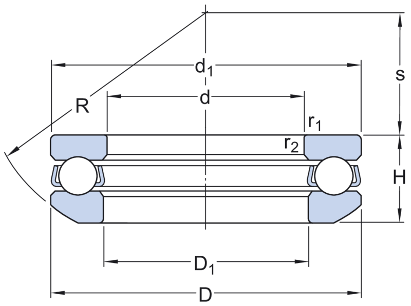 Thrust ball bearings, single direction 53314