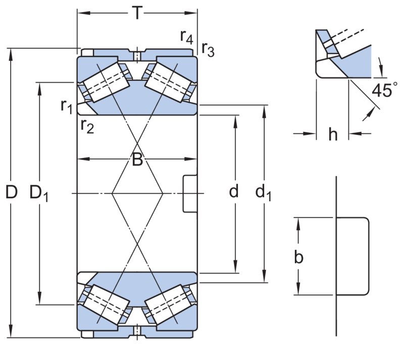 Double row tapered roller bearings, TDI design BT28016/HA3