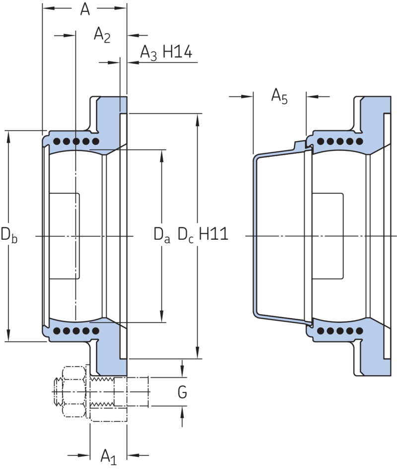 Square flanged housings for insert bearings FYK 508