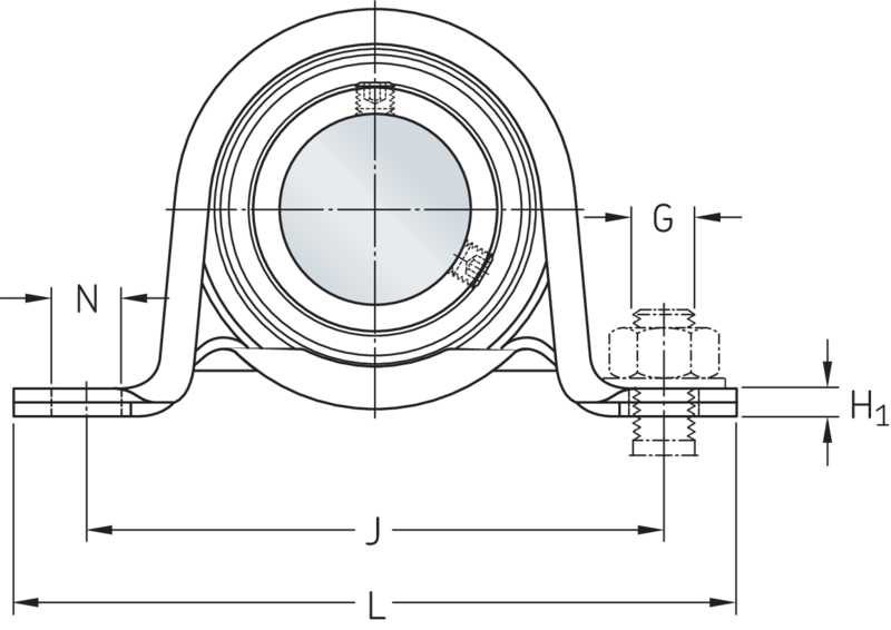 Ball bearing plummer block units P 17 TF