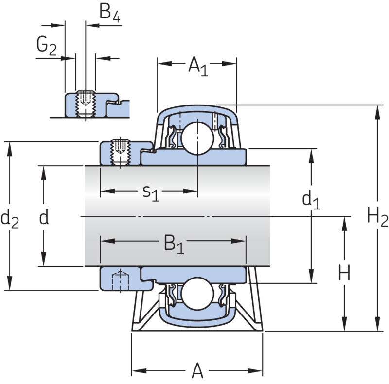 Ball bearing plummer block units P 35 WF