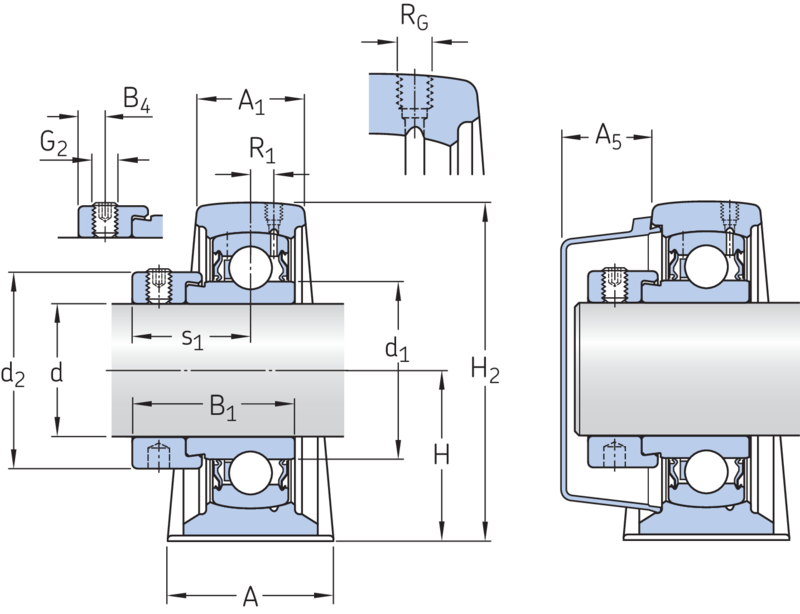 Ball bearing plummer block units SY 20 FM