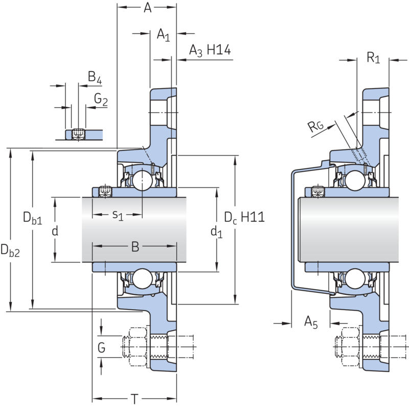Ball bearing oval flanged units FYTB 25 TR