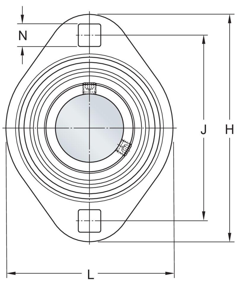 Ball bearing oval flanged units PFT 1.1/4 TR