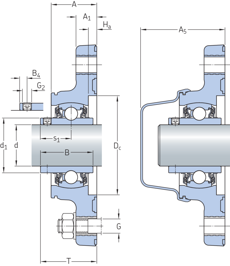Ball bearing oval flanged units F2BC 20MTPSS