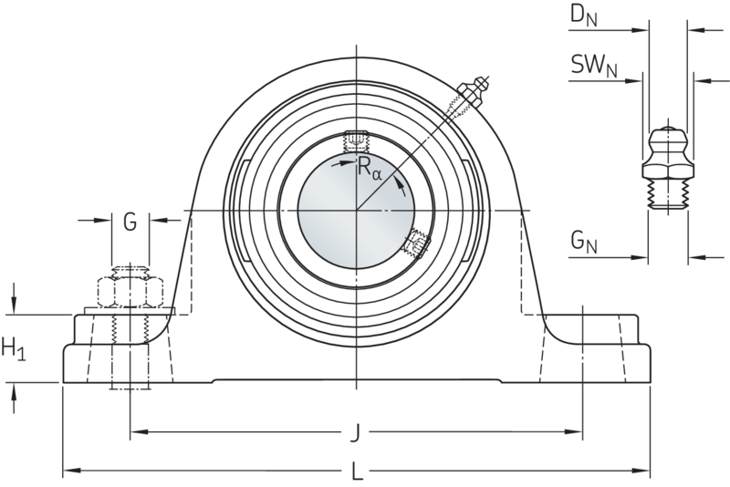 Ball bearing plummer block units SY 2.15/16 UTF