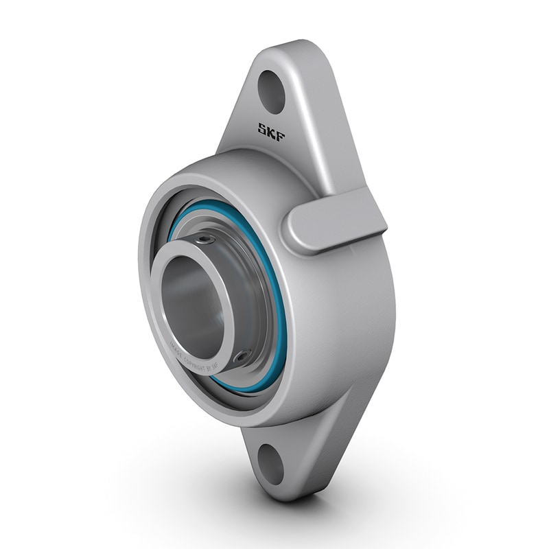F2BSS 40M-YTPSS<br>Oval flanged ball bearing unit with set screw locking, stainless steel housing