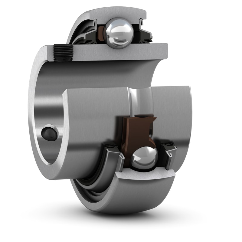 YAR 210-2DW/AG<br>Insert bearing with set screw locking and extended inner ring