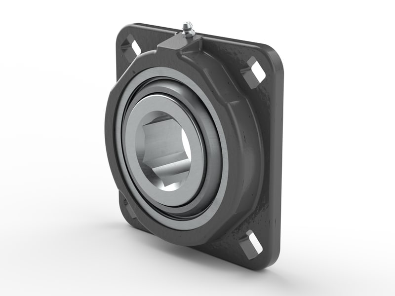 PER.GW309HPPB2-F4X<br>Flanged ball bearing unit with composite or cast metal housing