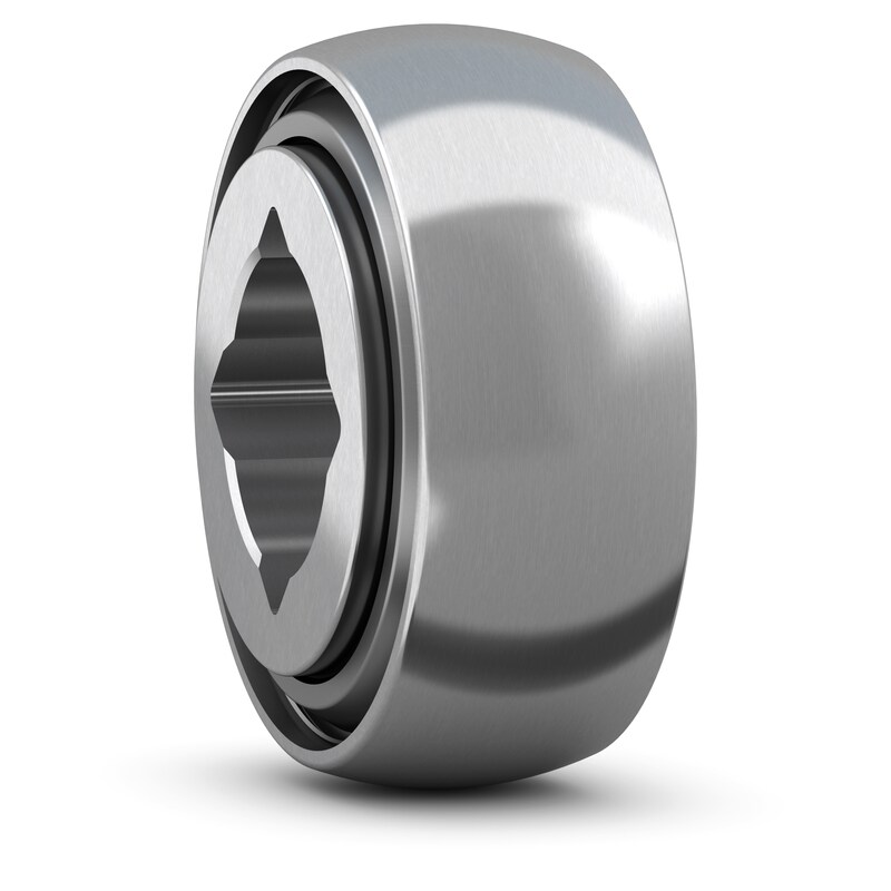 PER.W208SPPB6-B<br>Special ball bearing with square bore, spherical outer surface and high contamination resistant 3-lip seals