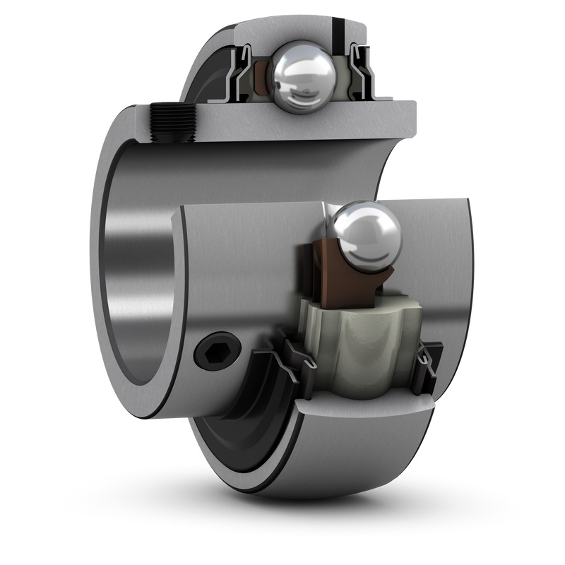 YAR 211-2RF/W64F<br>Insert bearing with set screw locking and extended inner ring