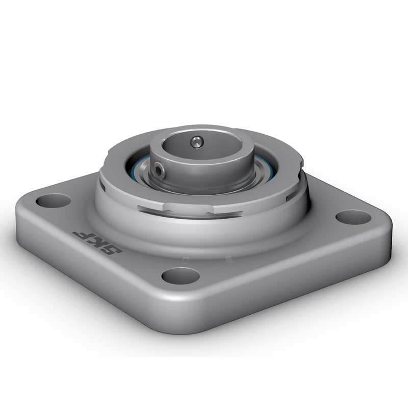 F4BSS 30M-TPSS<br>Square flanged ball bearing unit with set screw locking, stainless steel housing