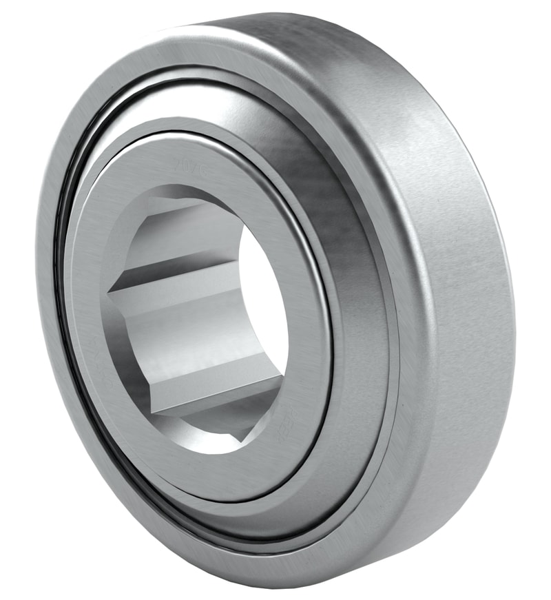 PER.207HRR28<br>Special ball bearing with hexagonal bore, cylindrical outer surface and high contamination resistant seals