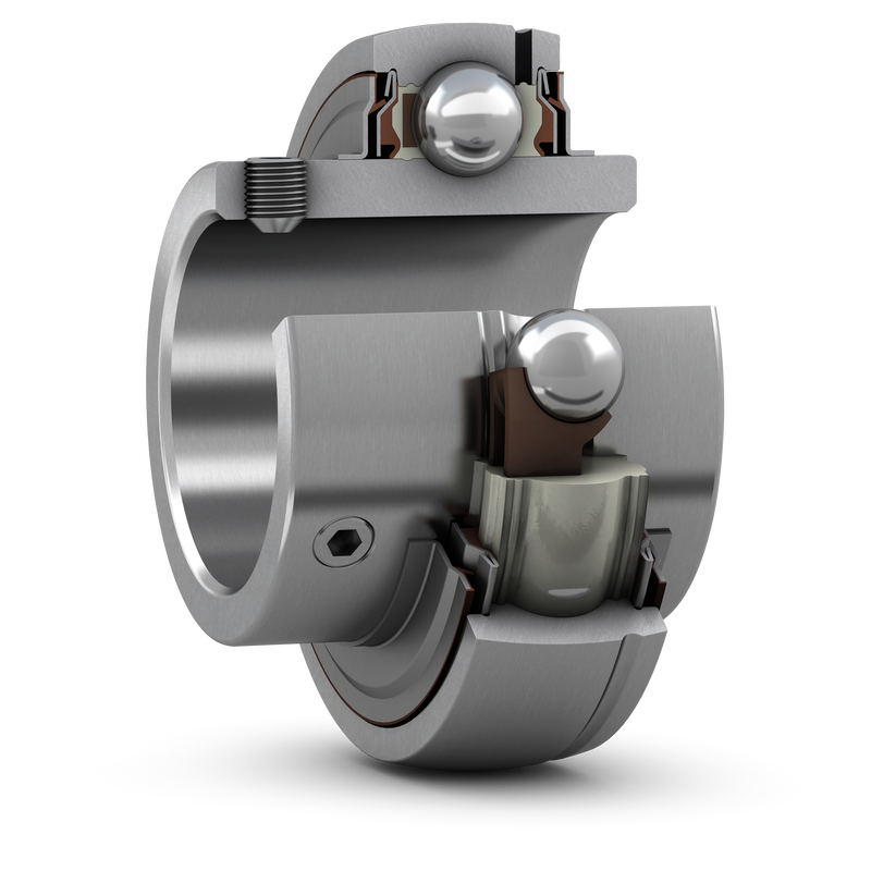 YAR 206-2RF/HVW64F<br>Insert bearing with set screw locking and extended inner ring