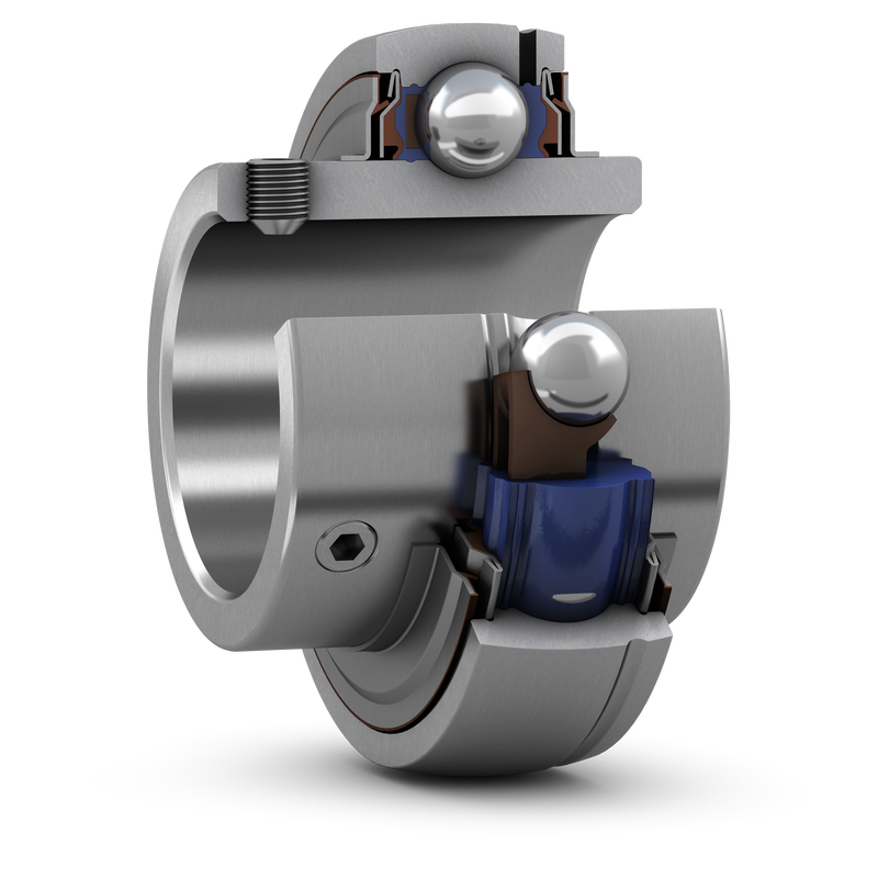 YAR 207-2RF/HVW64<br>Insert bearing with set screw locking and extended inner ring