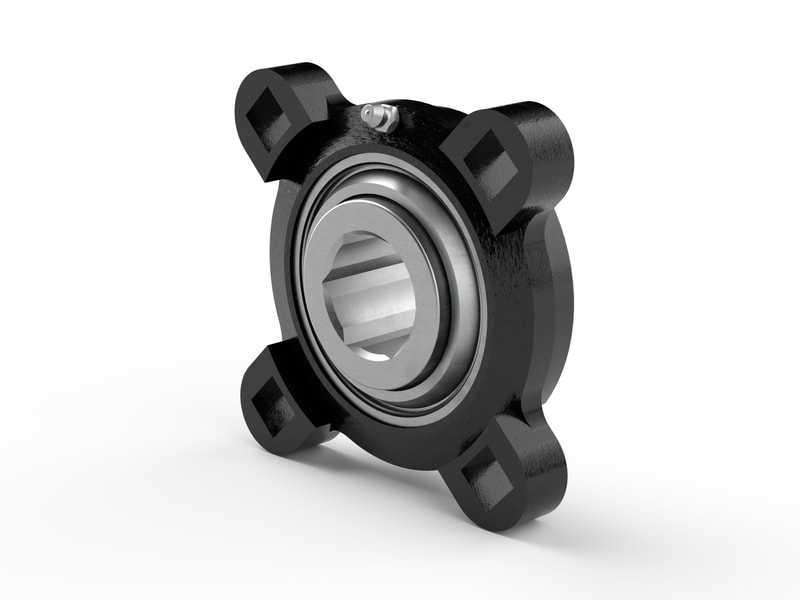 PER.GW208HPPB50-F4X<br>Flanged ball bearing unit with composite or cast metal housing